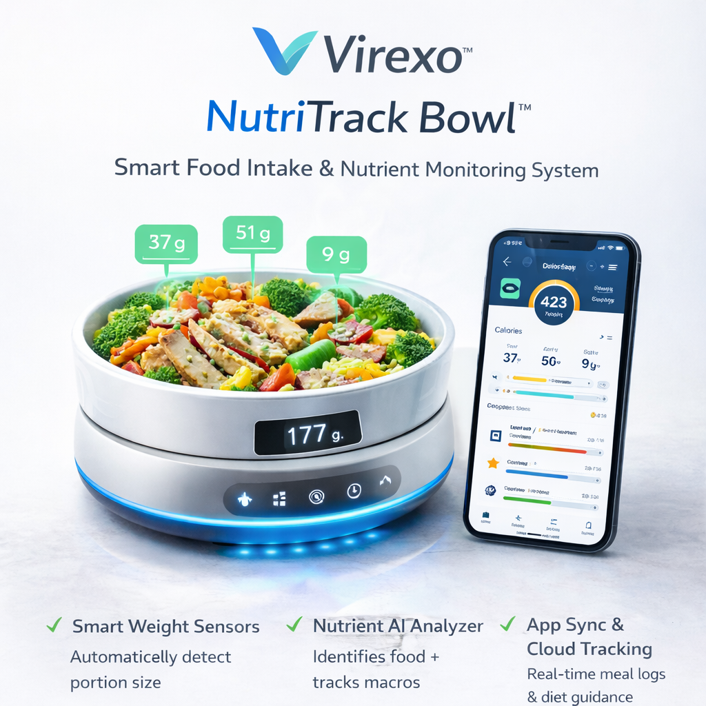 Virexo NutriTrack Bowl™ Smart Food Intake & Nutrient Monitoring System